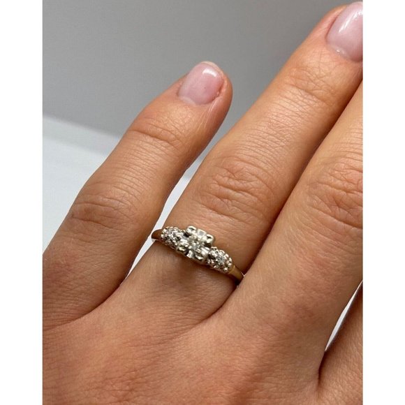 14K WHITE GOLD  DIAMONDS MATCHED PERFECTION RING SIZE 6 - Picture 1 of 10